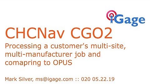 CGO2: Processing an Alaskan multi-site job and comparing to OPUS