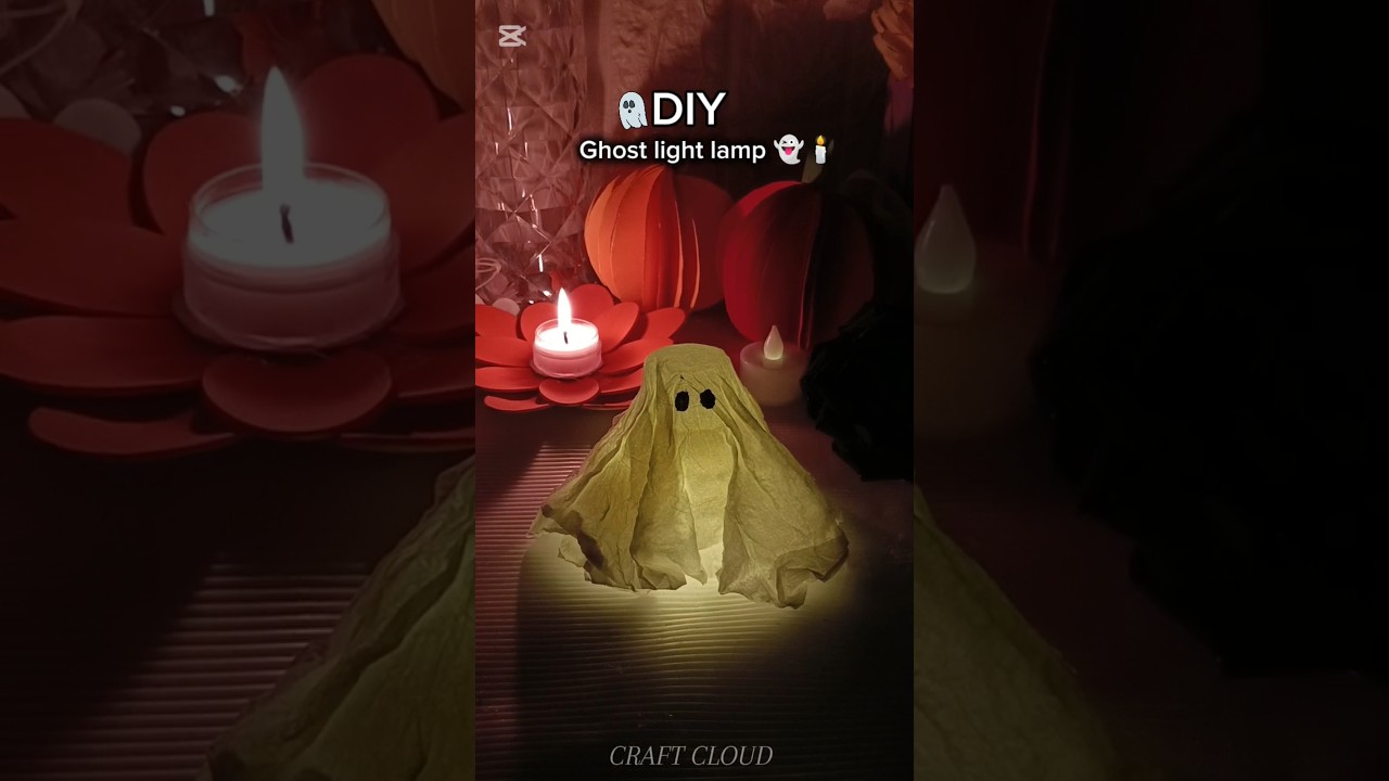 DIY Halloween Ghost light👻✨ cute spooky decor 
