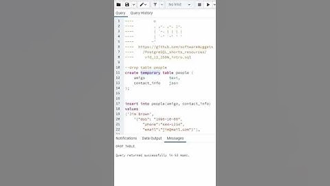 #12 PostgreSQL- JSON, Create Table and Load Sample Data.  #Shorts