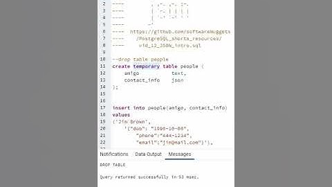 #12 PostgreSQL- JSON, Create Table and Load Sample Data.  #Shorts