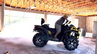 Doing donuts in my house on my can-am 1000 XMR