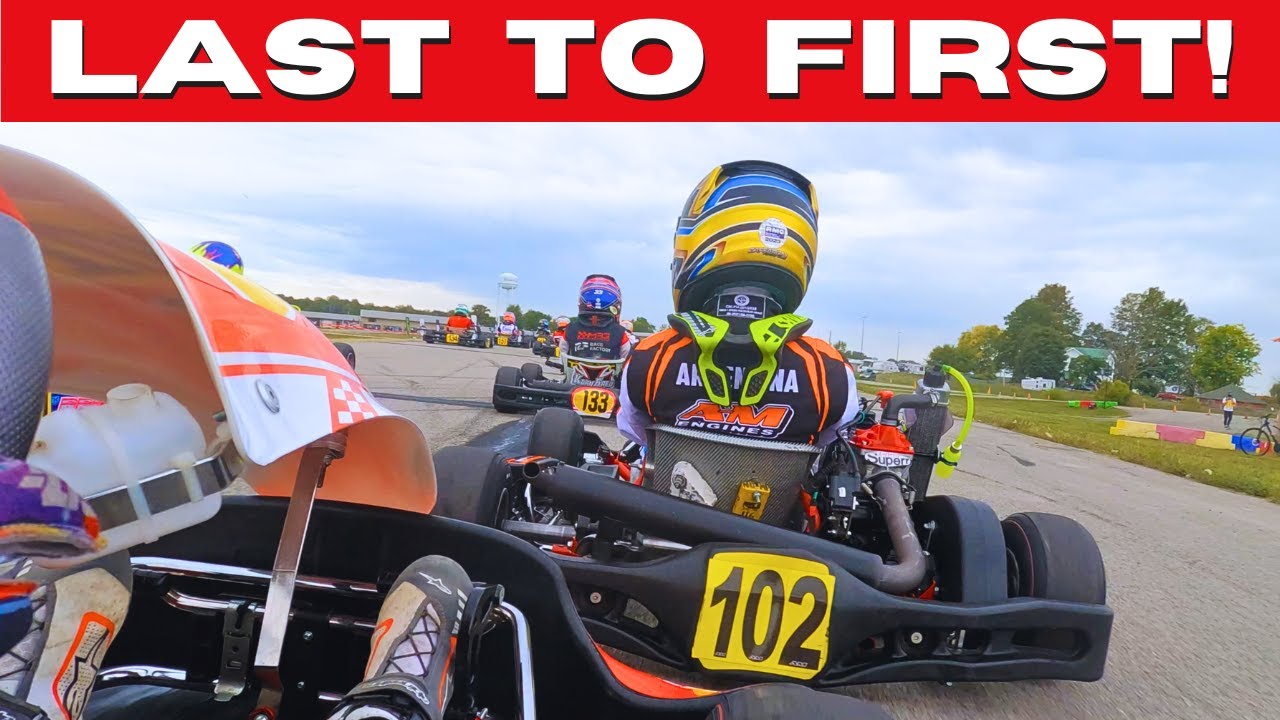 LAST TO FIRST! 11 yr old incredible comeback drive (karting full race replay with commentary)
