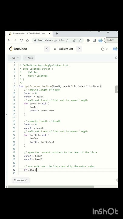 Intersection of two linked lists | Leetcode problem 160 #leetcode # ...