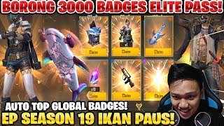 BORONG TOP BADGES ELITE PASS SEASON 19! TEMA BAJAK LAUT IKAN PAUS! - Garena Free Fire