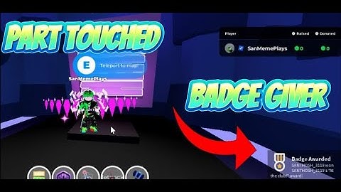 How to make a player get a badge when a part is touched? . in Roblox studio #Robloxstudio #roblox