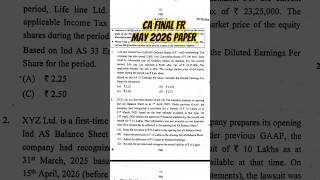 CA Final FR May 2026 Paper #cafinal#cafinalfr#fr#capaper#caexam#paperreview#cainter#capaper#result