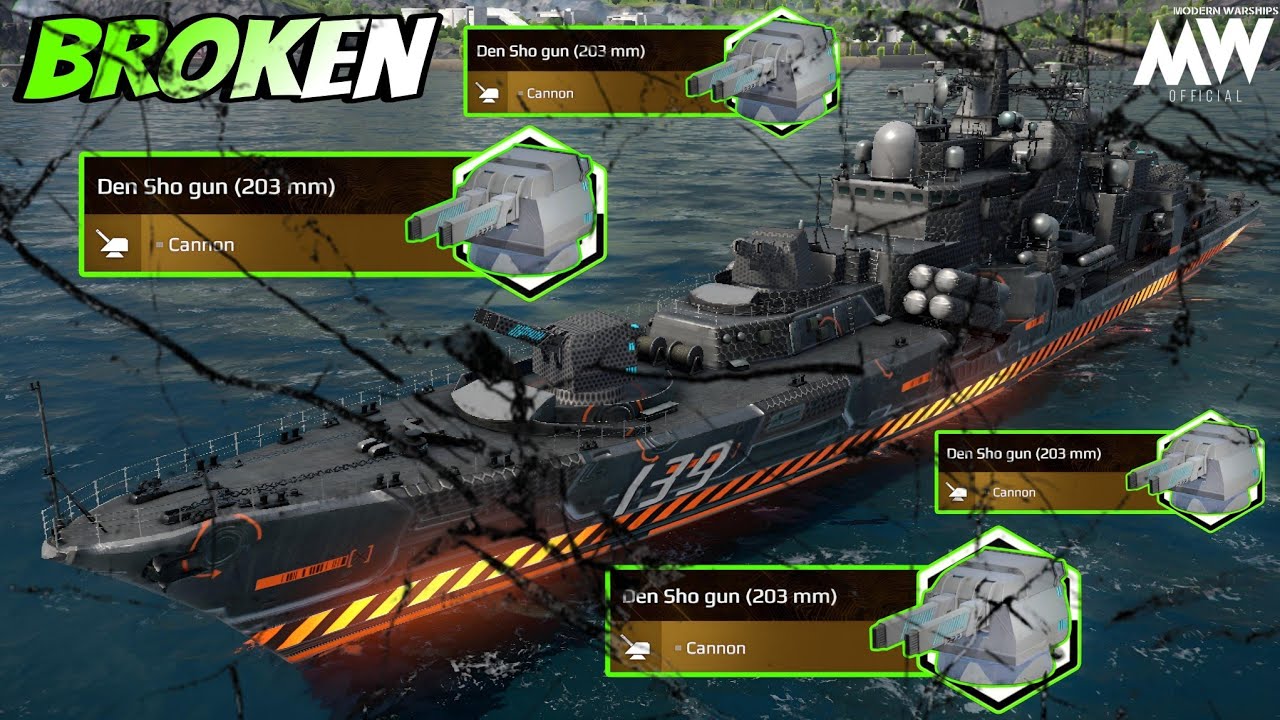 CN Type 956E With 4x Den Sho gun 🔥 Broken Build 💀 - Modern Warships 