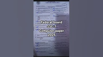 Class 9 (SSC-I) Computer Science Paper 2024 federal board bise
