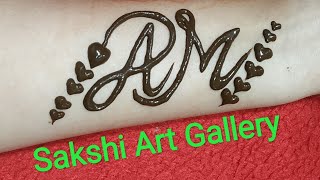 Styles Am Letter Tattoo With Heart Mehandi Design
