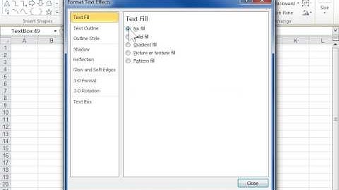 Excel 2010 Format Text Effects Using the Text Fill Pane