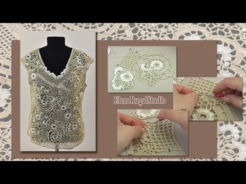 Irish Lace and Freeform Crochet Blouse PATTERN