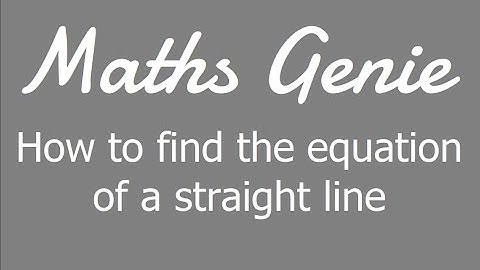 The Equation of a Line