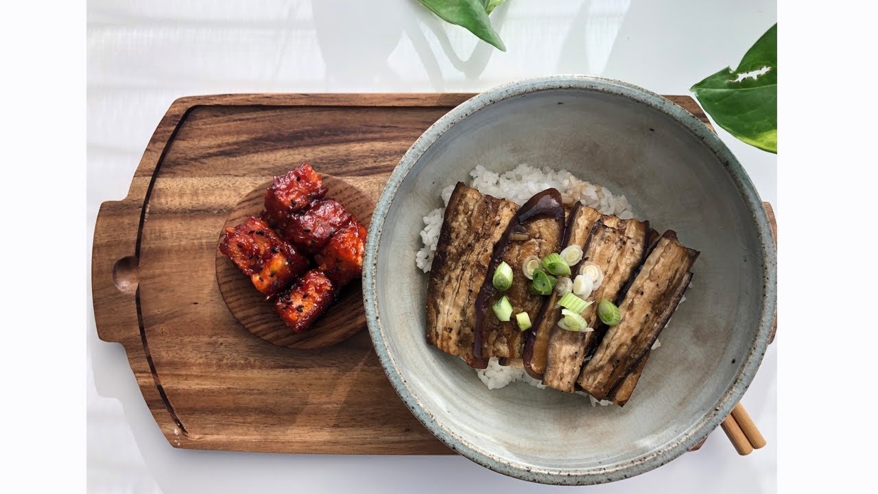 Vegan BBQ Eggplant and Sweet Chili Tempeh_vegan recipes and plant based