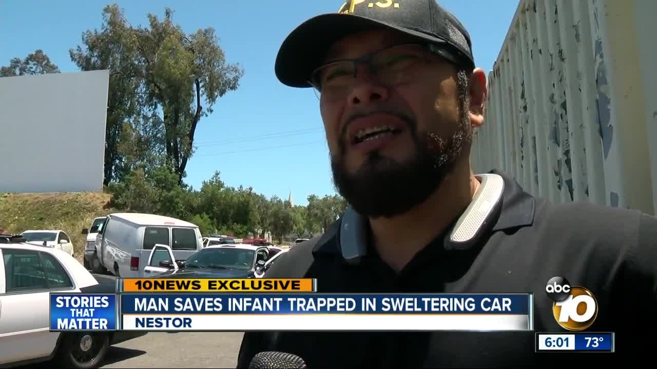 Baby rescued from hot car - YouTube