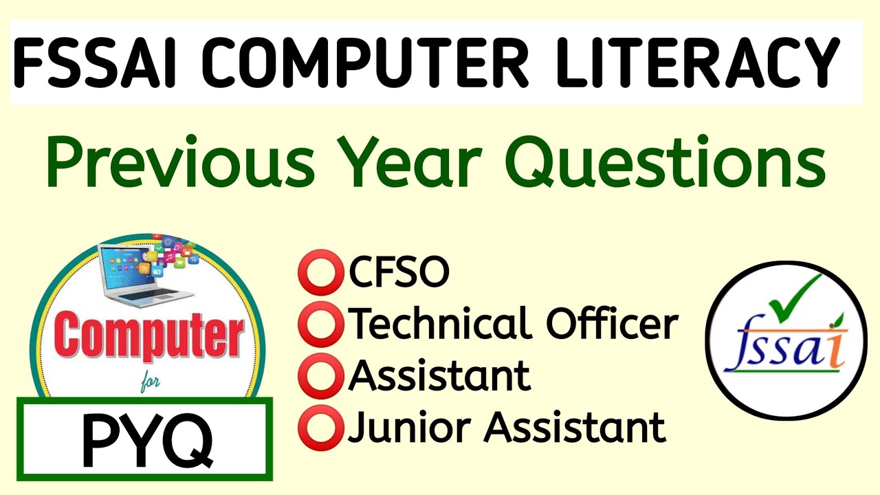 FSSAI Computer Literacy Previous Year Question