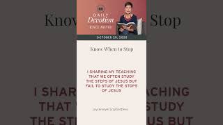 Know When to Stop | Daily Devotion from Joyce Meyer