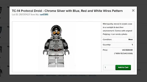 [lego star wars] TC-14 Protocol Droid - Chrome Silver with Blue, Red and White Wires Pattern