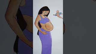 Mother's love for her baby #rifanaartandcraft #rifanaart #ytshorts #animationvideo #shorts