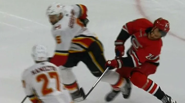 Gotta See It: Aho taken out by Giordano, needs ass...