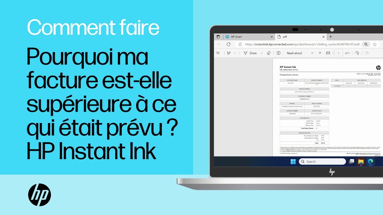 Pourquoi ma facture HP Instant Ink est-elle supérieure à ce qui était prévu ? | Imprimantes HP | HP