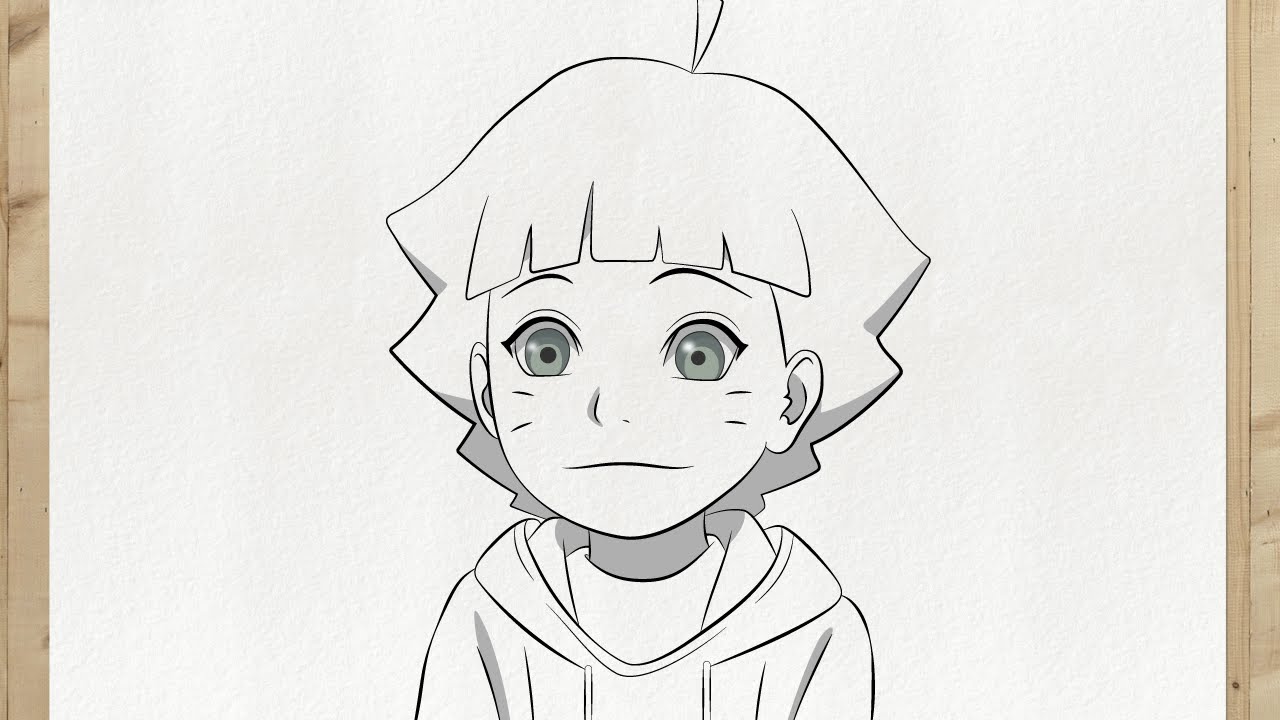 Como desenhar a HIMAWARI passo a passo MUITO FÁCIL (Como desenhar  personagens do Boruto) 