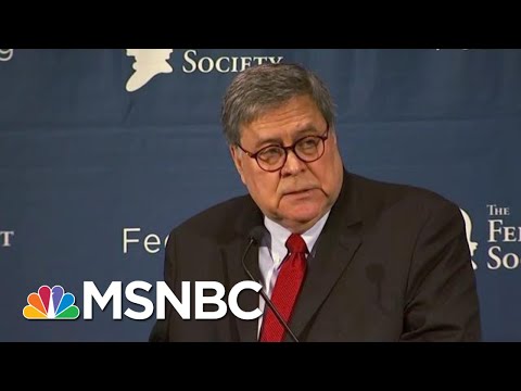 'A Liar' And 'A Fanatic': Calls To Impeach AG Barr After Speech Attacking 'The Resistance' | MSNBC