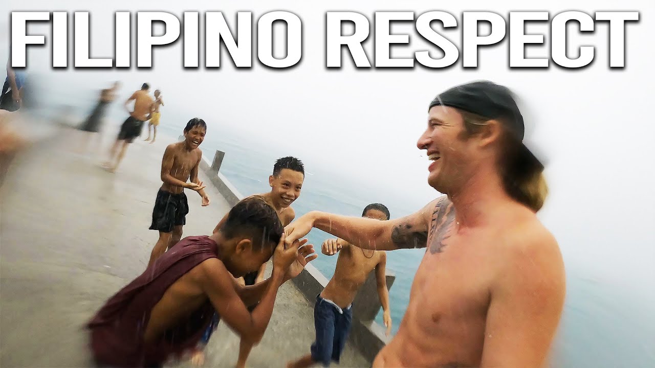 KIDS RESPECTING  Mano  Foreigner in PHILIPPINES TYPHOON - Beautiful Province Life