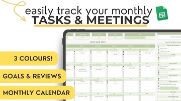 Monthly Calendar Tasks & Meetings Tracker | Google Sheets To-do List Spreadsheet Planner Tour