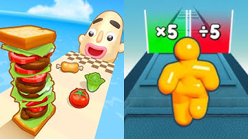 Sandwich Runner vs Tall Man Run - All Level Gameplay Android,iOS - NEW MOD APK UPDATE GAMEPLAY