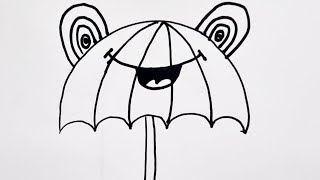 How to Draw an umbrella easy | Simple Drawing #learnforkids