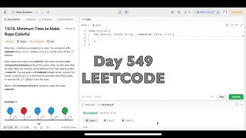 Day 549: LeetCode Problem 1578. Minimum Time to Make Rope Colorful  -Swift
