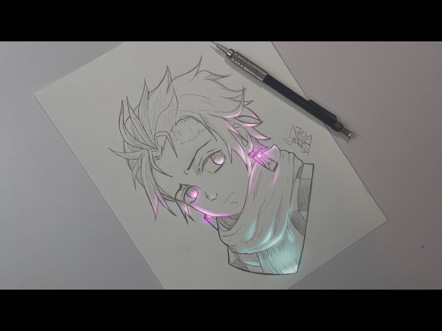 💦DEMON SLAYER TANJIRO💦  Desenhos de anime, Desenho a lápis