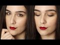 How To: Naked Palette Brown Smokey Eye Prom Makeup Tutorial + Red Lips | Hooded Eyes &amp; Beginners