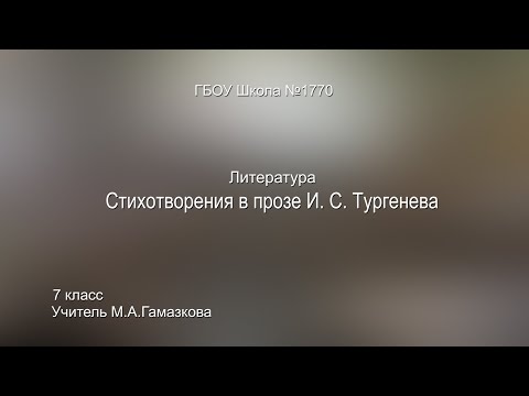 Литература. Стихотворения в прозе И. С. Тургенева.