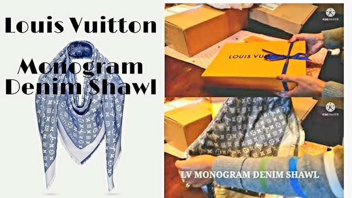 NEW Louis Vuitton Rose Petale denim monogram scarf vs Gucci GG Jacquard  scarf comparison 