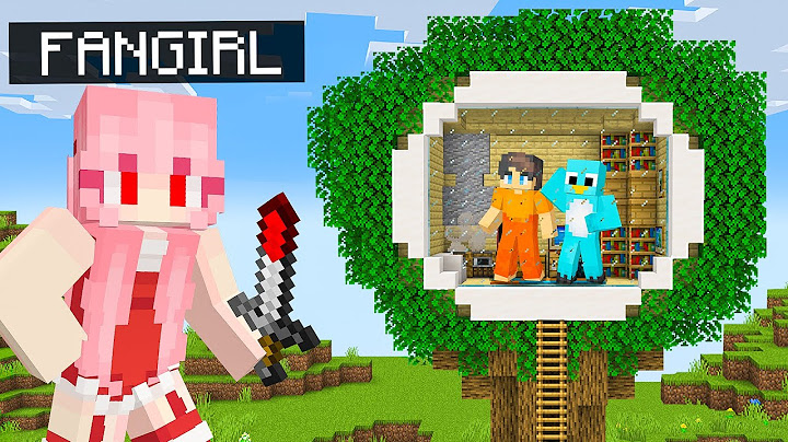 I Built a SECRET TREEHOUSE to Hide From Crazy Fan Girl in Minecraft