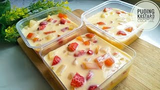 Puding Kastard kuah Koktail | Jimat buat sendiri