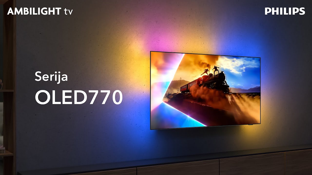 Televizor Philips 55OLED770, 139 cm (55''), 3840 x 2160 (4K UHD), OLED, 120 Hz, TitanOS (55OLED770/12) | Enaa