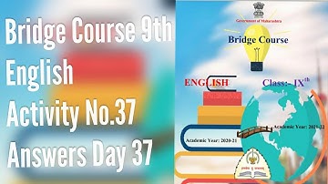 Bridge Course 9th English | Activity No.37 Answers | Day 37 | Bridge Course 9th Standard |