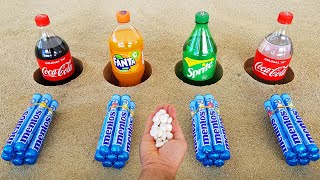 Gummy ball VS Different Coca Cola, Fanta, Sprite, Fruko, Yedigün, Pepsi and Mentos Underground
