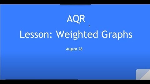 AQR 1 1 2 Weighted Graphs