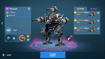 Pursuer UE blaze war robots test server gameplay powerful