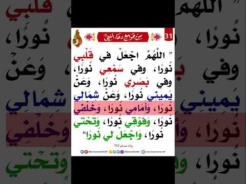 Allahumma jal fii qalbi nora wa fii samii noora wa fii basari noraa  | DUA PORTAL