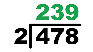 Long Division: 478 divided by 2 | Step-by-Step Math Lesson for Kids & Beginners