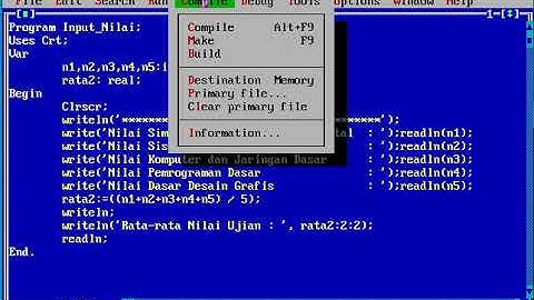 Program Pascal Input Nilai