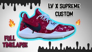 CUSTOM LV x SUPREME BASKETBALL SHOES - FULL TIMELAPSE!