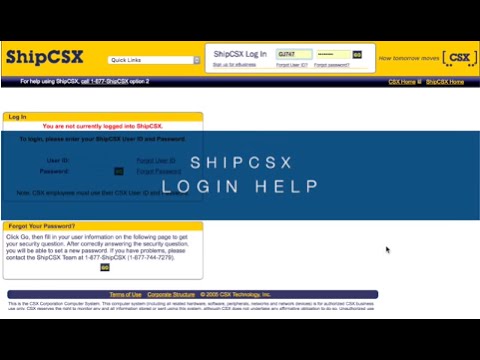 ShipCSX Login Help