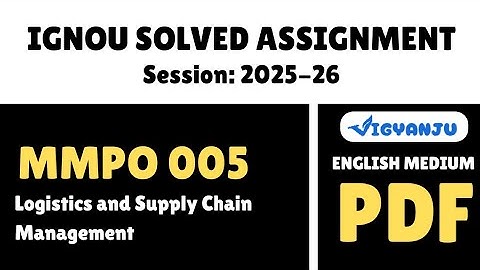 IGNOU MMPO 005 Solved Assignment 2025-26 Pdf Download | IGNOU MBA Solved Assignment 2025-26