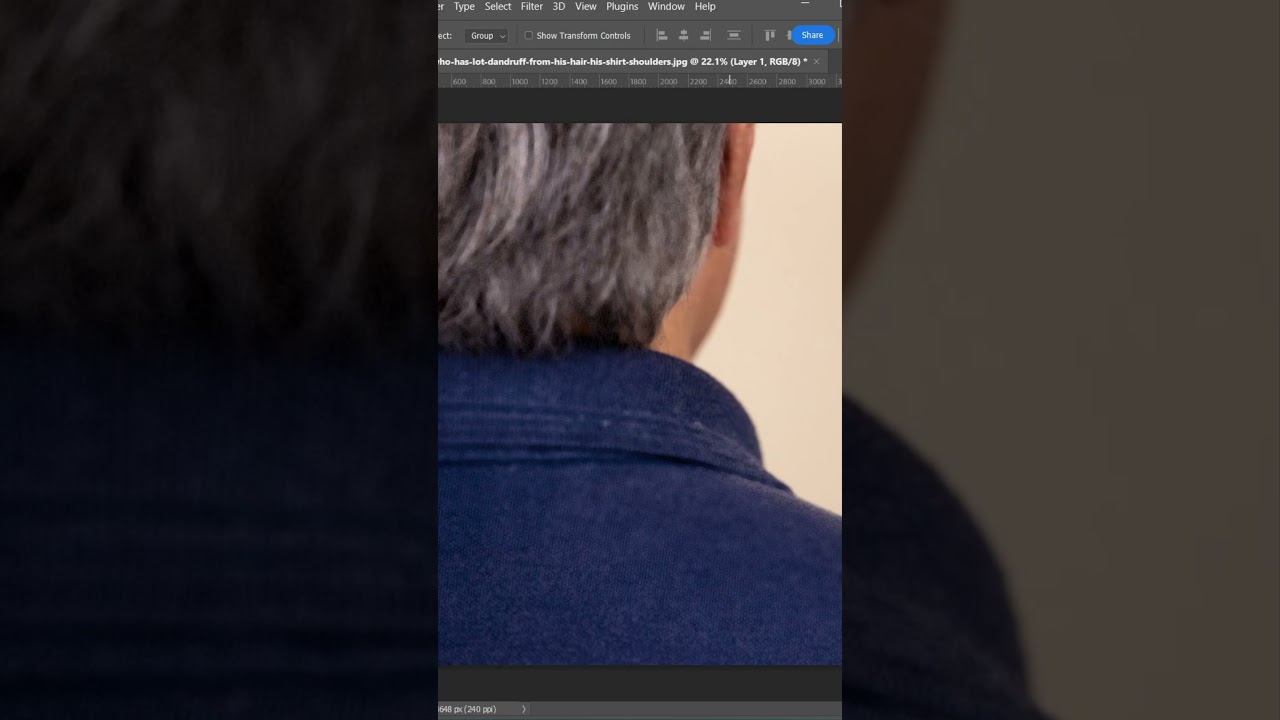 How to remove dandruff in Photoshop 