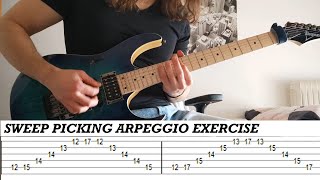 How To Play Sweep Picking Arpeggio Exercise Tab